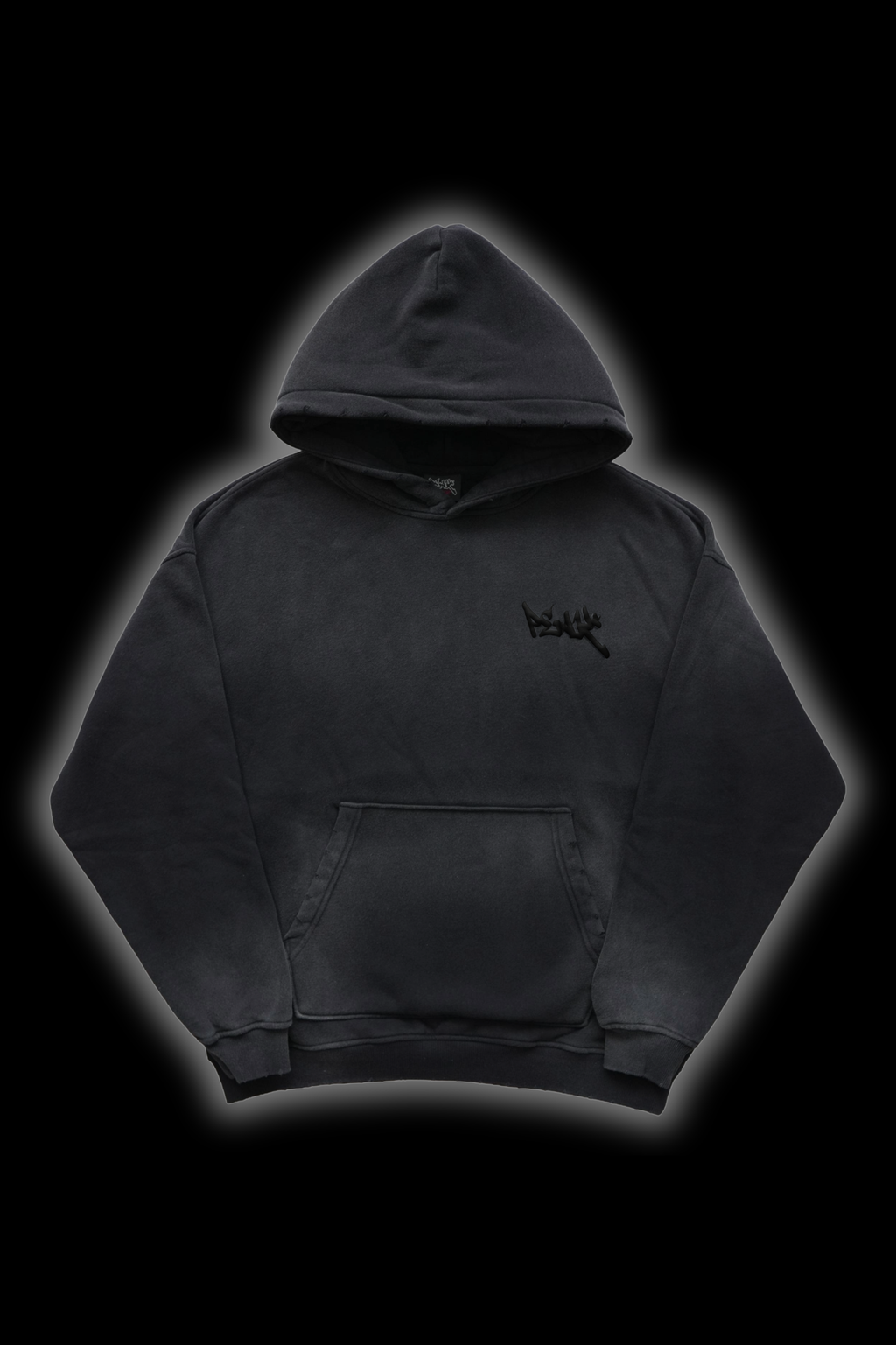 Peak Puff Washed Hoodie - Black