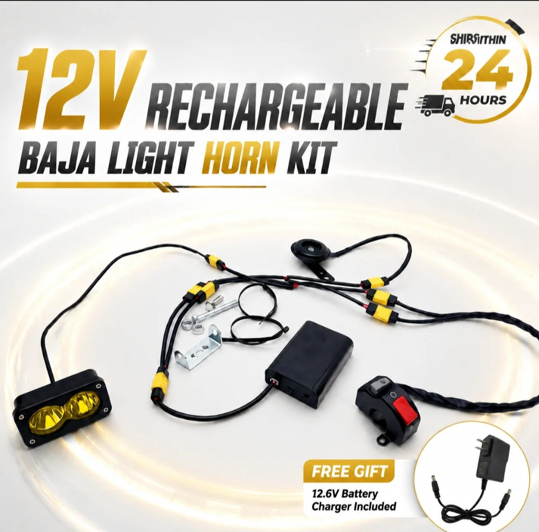 V6 Rechargeable 12Volt Baja Light With Horn
